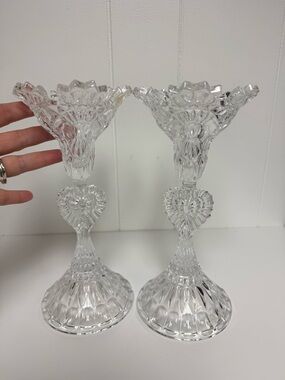 Godinger Shannon Crystal Royalty Candlestick Pair Lead Crystal (NIB) 10" (H)